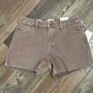 Brown Jean shorts raw hem